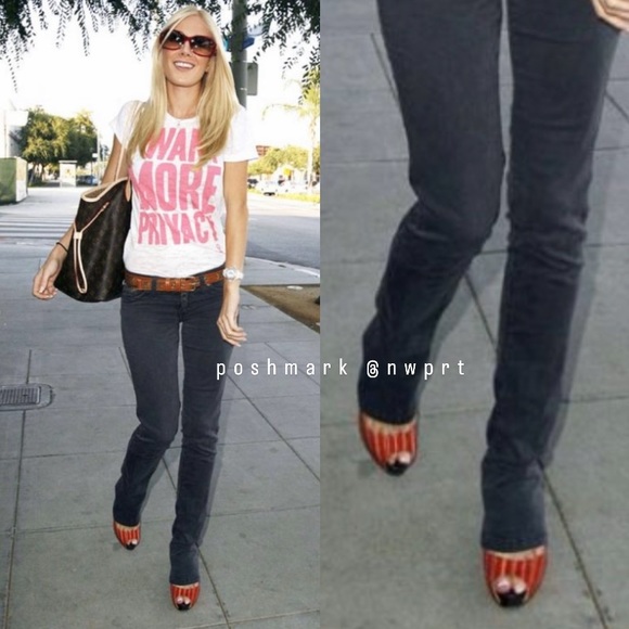 CHRISTIAN LOUBOUTIN Numero No Prive Red Fabric Slingback Heels 38 7 7.5 - Picture 11 of 12